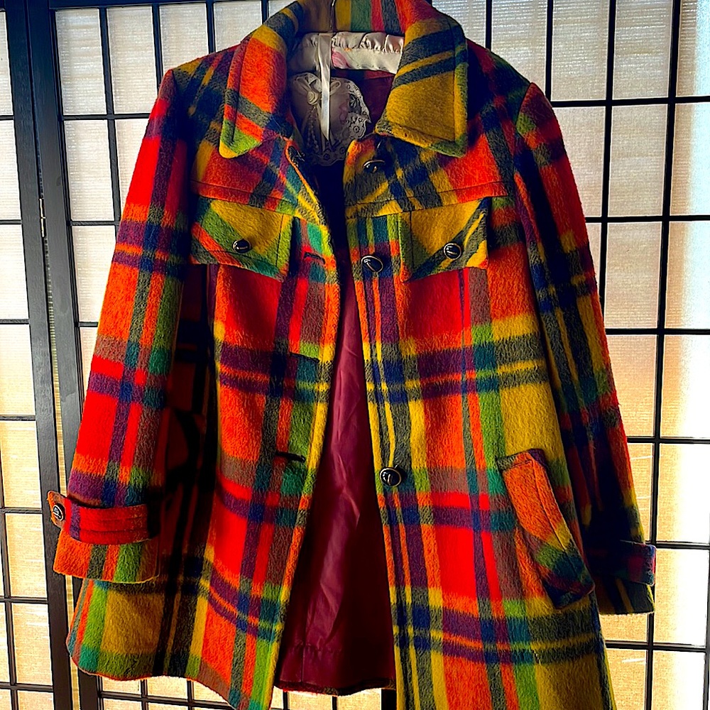 Multicolor plaid jacket!